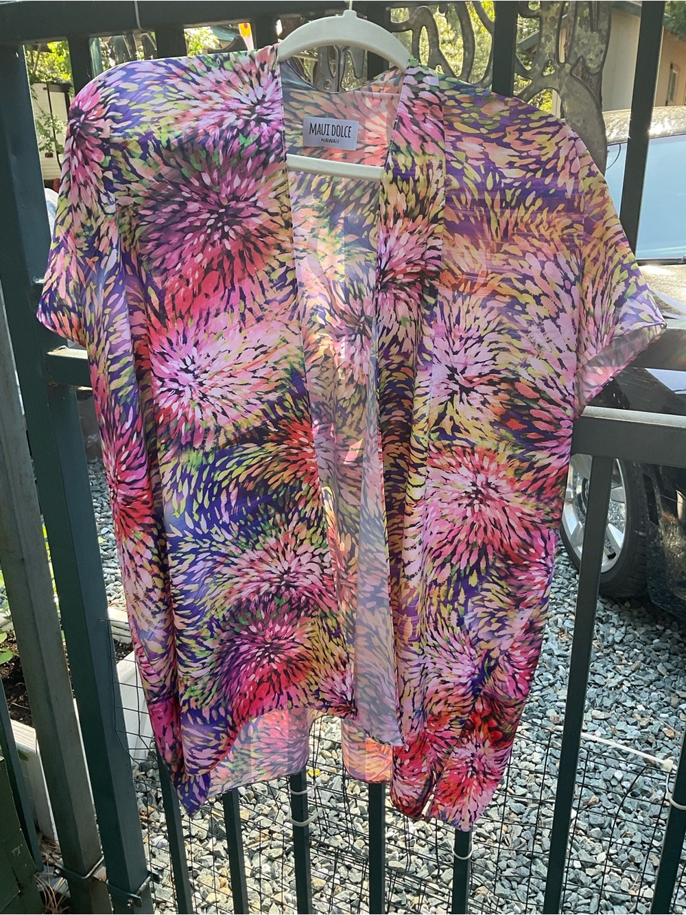 9-2026-Sheer Floral Kimono Cardigan - Multicolor